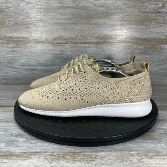 Cole Haan Womens ZeroGrand Stitchlite Knit OPTC White Rye Wingtip Oxfords Size 6 - Picture 2 of 8